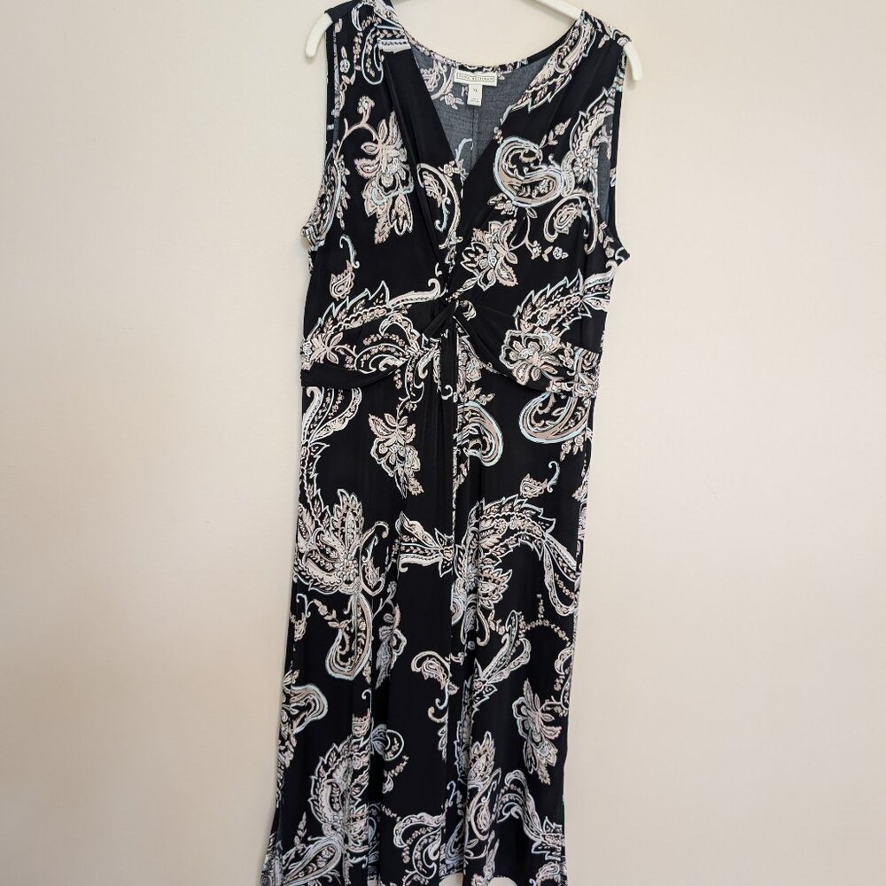Dana Buchman sleeveless a-line shift dress paisley print XL EUC - Picture 2 of 11